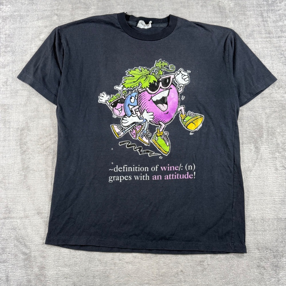Vintage Wine Shirt Mens XL Black ABC Cork Funny London Ontario Winery Faded